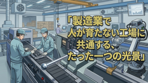 製造業で人が育たない工場に共通する、たった一つの光景